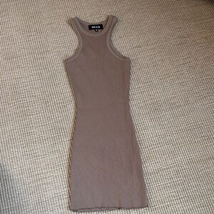 SER.O.YA Taupe Ribbed Midi Dress
